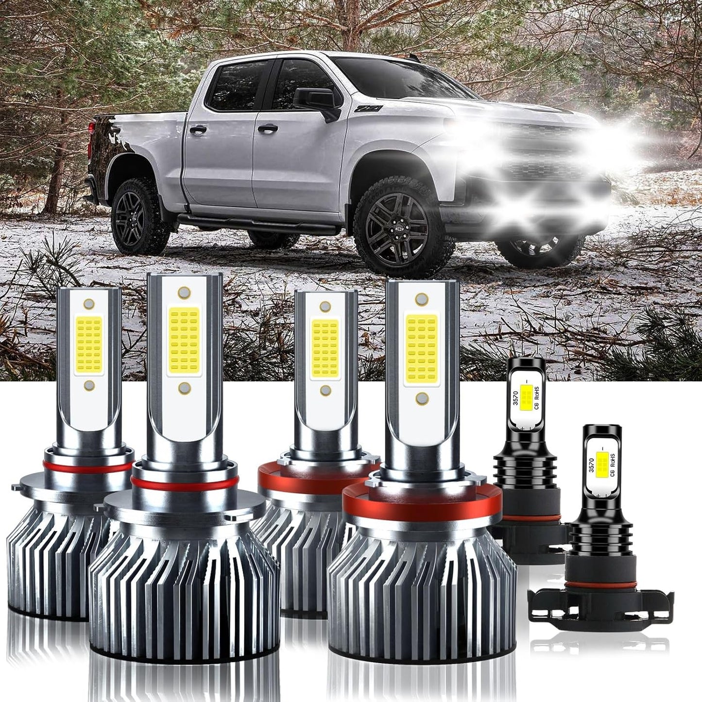 Compatible Chevrolet Silverado 2500 9005 H11 Fog Light Bulbs