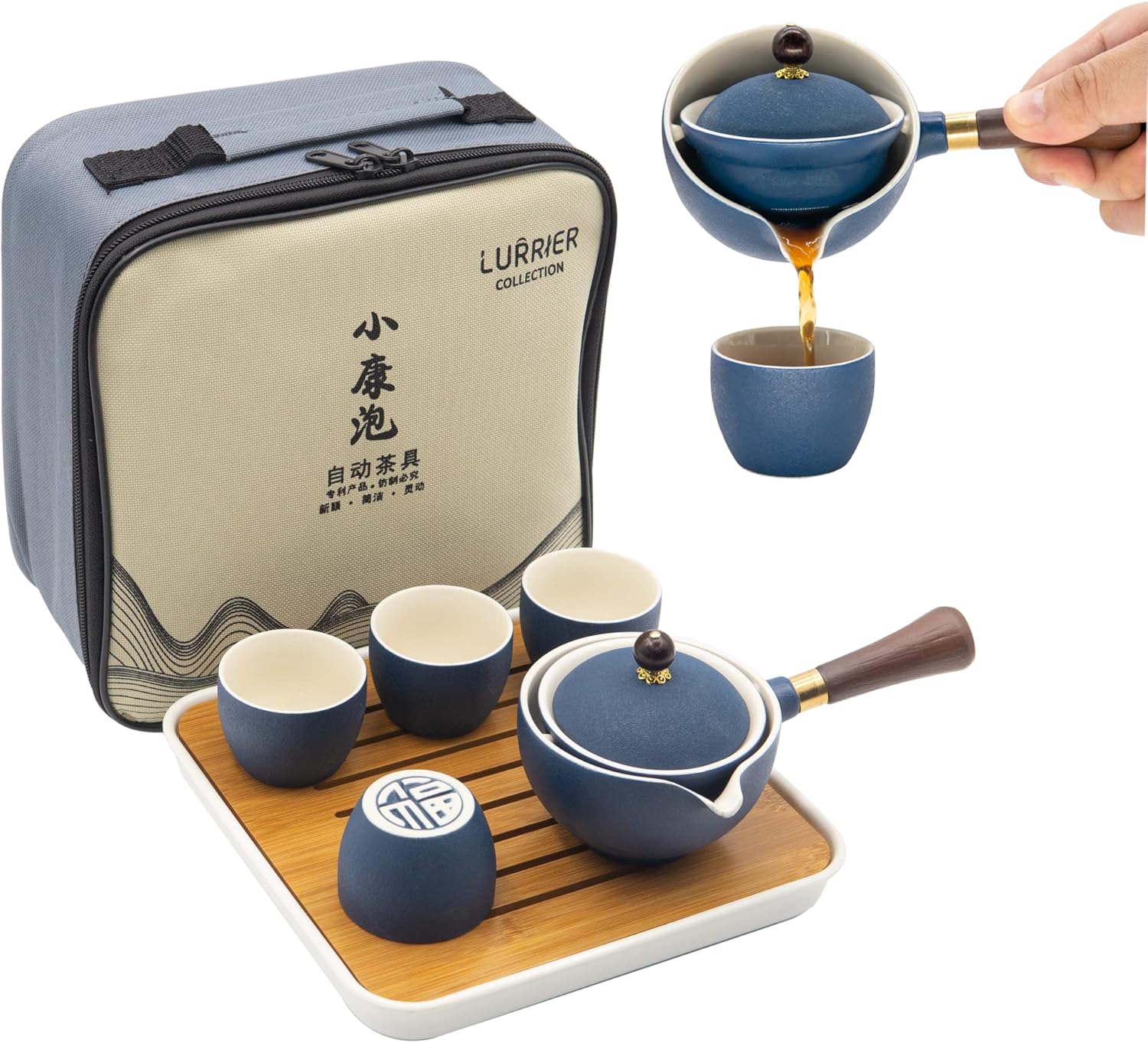 LURRIER Portable Chinese Gongfu Tea Set for Home and Travel