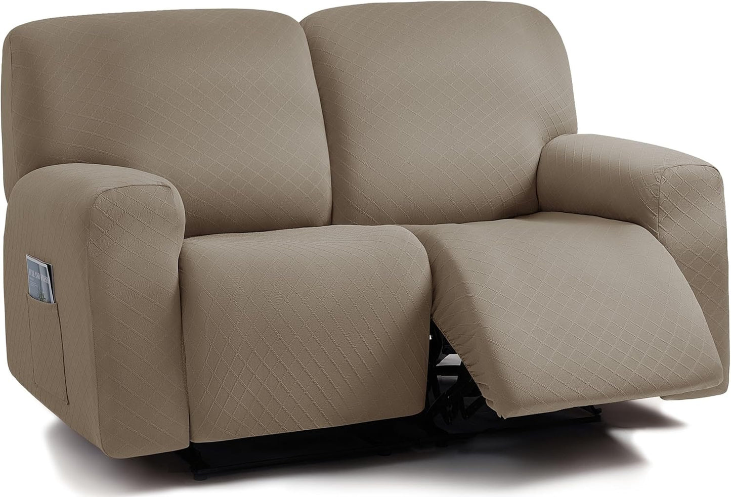 ULTICOR Squared Jacquard Design Reclining Loveseat Slipcover
