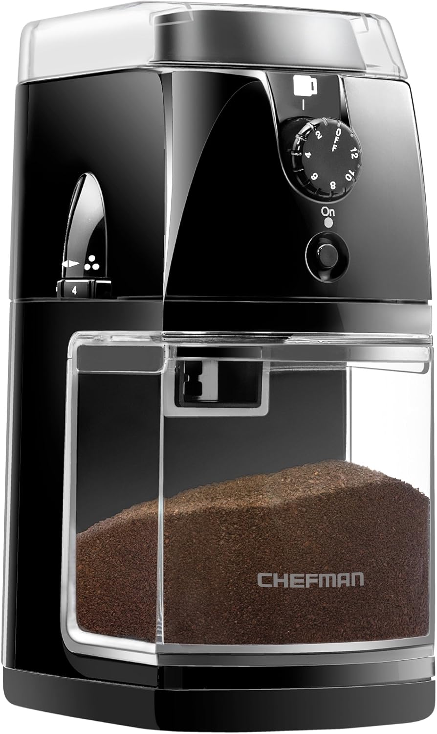 Chefman Electric Burr Mill Grinder - Freshly Grind 2.8oz Beans