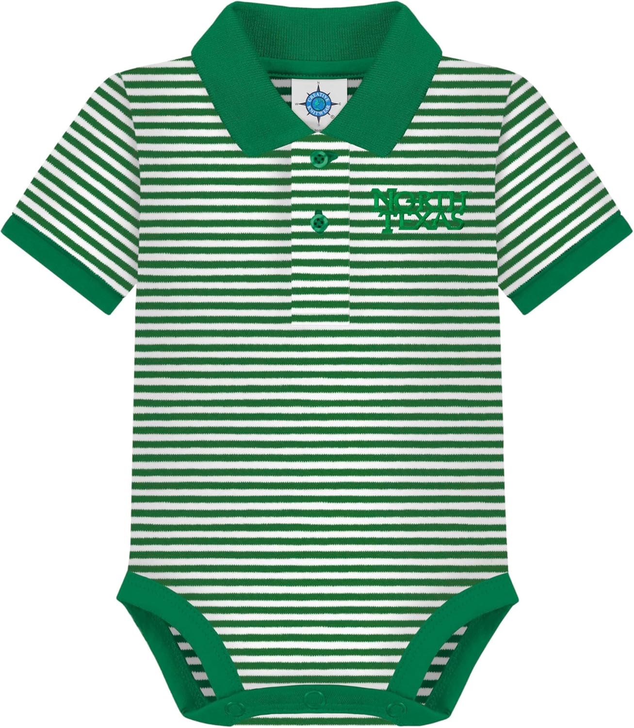 Creative Knitwear College Baby Striped Polo Bodysuit for Infants