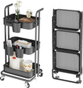 DTK 3 Tier Foldable Rolling Cart - Sturdy Mobile Storage Solution