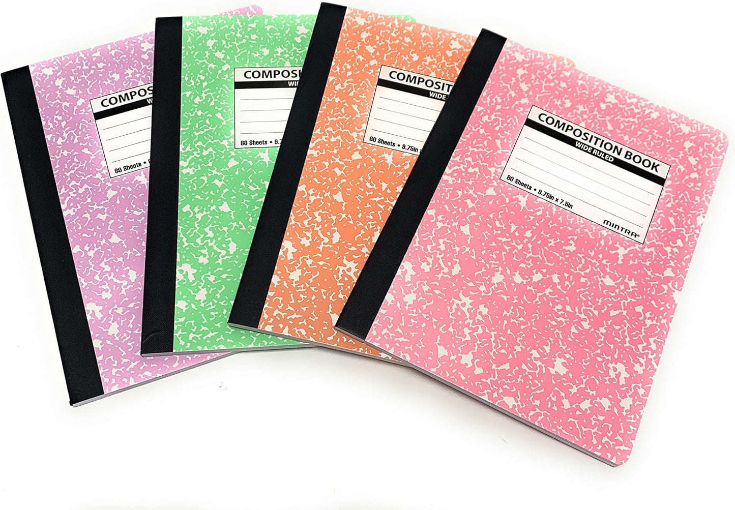 Sturdy Marble Comp Books - 4 Pack, Wide Ruled