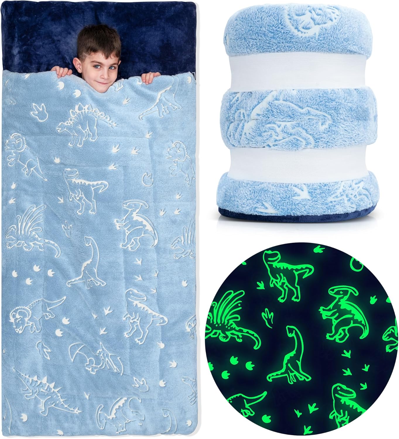 Kids Sleeping Bag for Boys & Girls - Glow in The Dark Fun