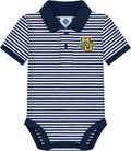 College Baby Striped Polo Bodysuit - Team Embroidered Baby Outfit