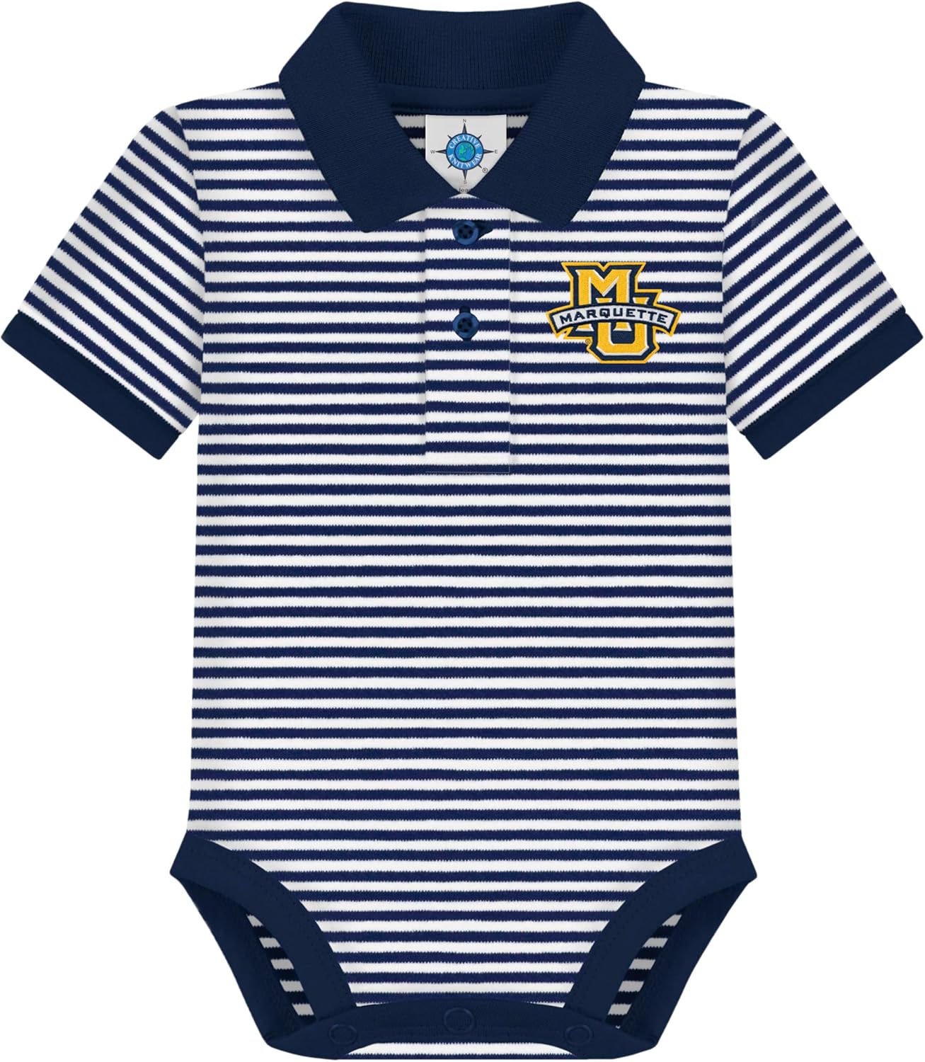 Creative Knitwear College Baby Striped Polo Bodysuit for Infants