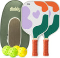 Aesthetic Green Pickleball Paddles Set of 2 with Bag - Beginner