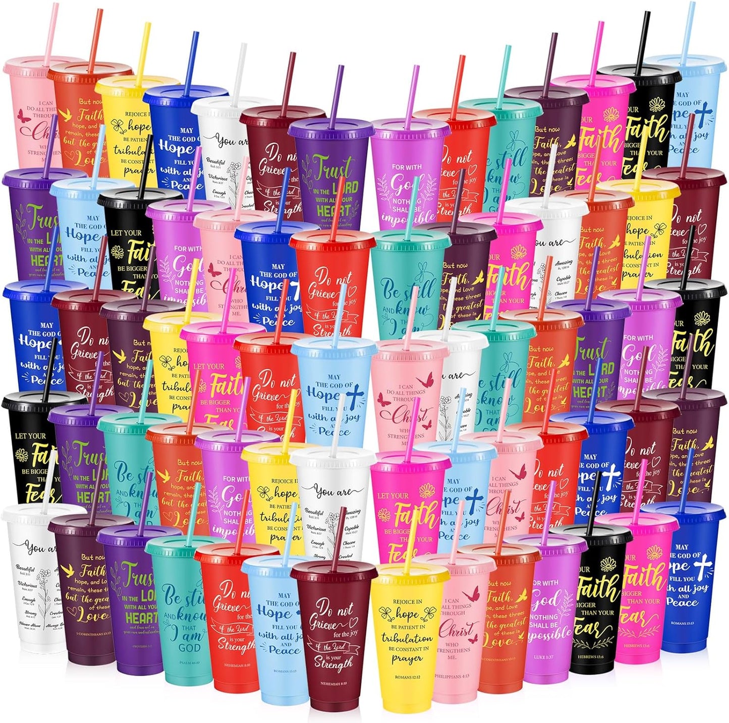 100 Pcs Christian Gifts Cups Bulk for Women with Bible Verses