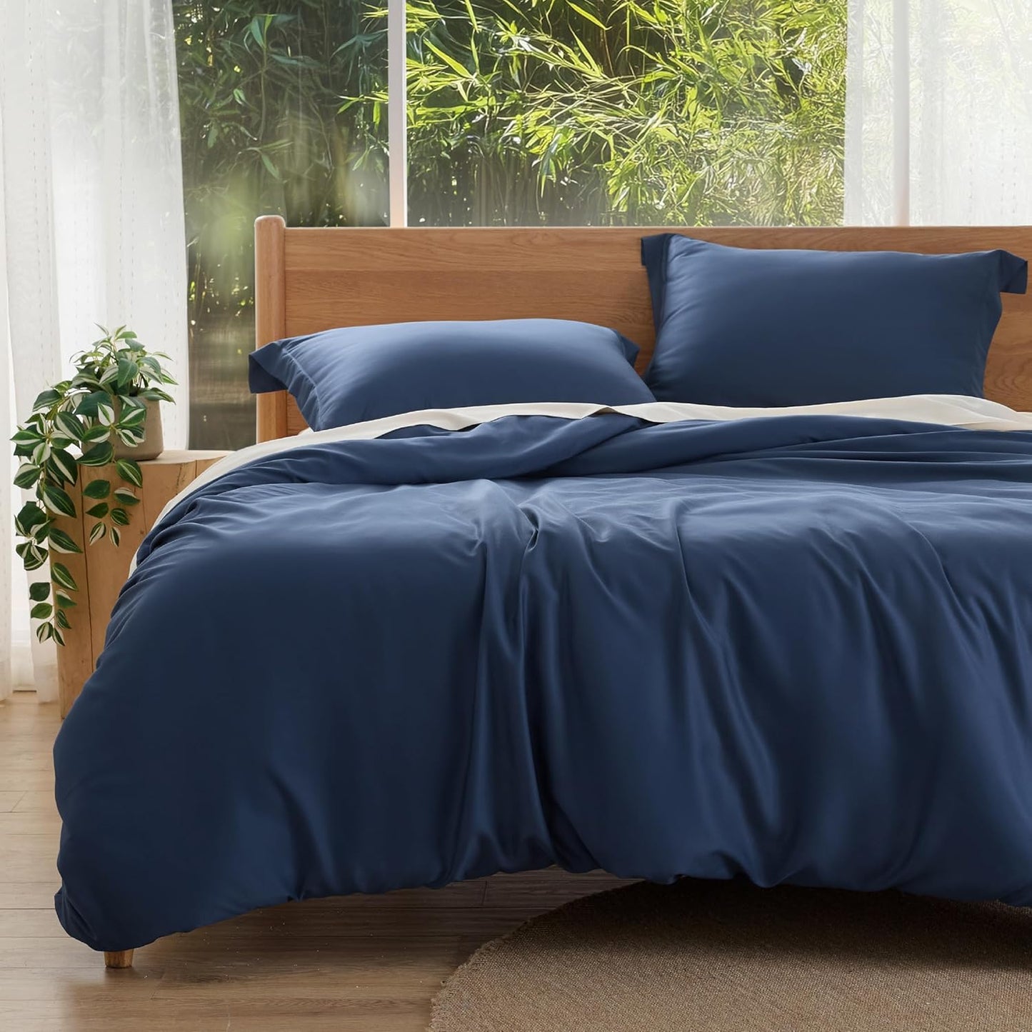 Bedsure Silky Cooling Duvet Cover King Size for Hot Sleepers