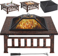 Yaheetech Fire Pit 34in Outdoor Fire Pit - Versatile Backyard Bonfire