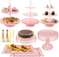 Pink Dessert Table Display Set Cake Stand - Elegant Party Display