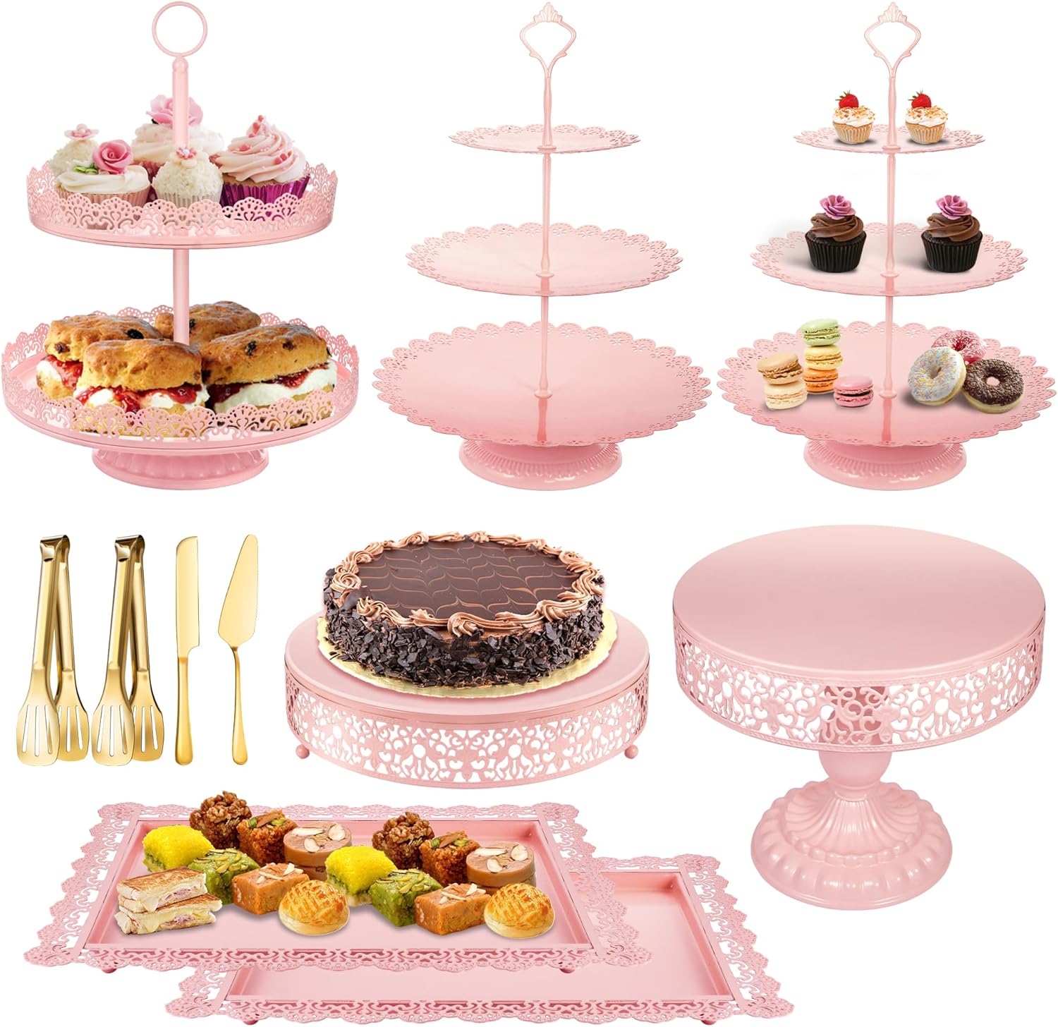 Pink Dessert Table Display Set for Weddings and Celebrations