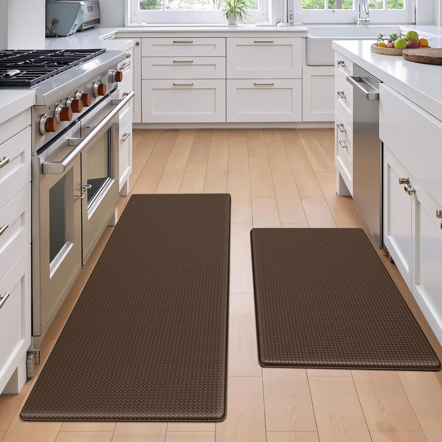Kitchen Mats for Floor - Anti Fatigue Cushioned Rugs Set
