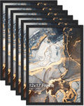 Engineered Wood 12x17 Picture Frame Set of 6 - Lightweight Black