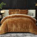 Ivellow Crushed Velvet Comforter Set Queen Size - Cozy Luxury Bedding
