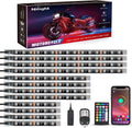 Motorcycle RGB LED Light Kit Underbody Strips - App & Remote Control