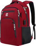Laptop Backpack for Women & Men - Slim Anti-Theft USB Charging Red