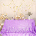 Eternal Beauty Sequin Tablecloth 90x132 in Lavender - Sparkling Party