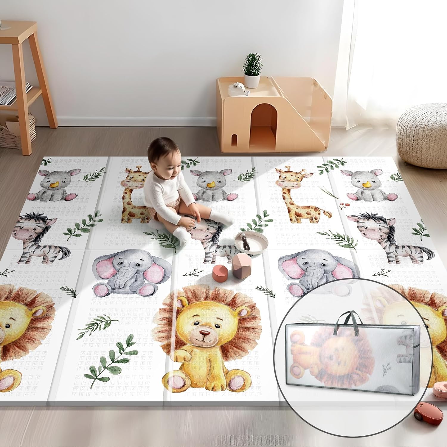 Extra Large Baby Play Mat, Non-Toxic & Waterproof, for Safe Playtime