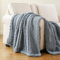 Chunky Knit Throw Blanket for Couch 50x60 - Ultra-Soft Chenille