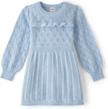 Baby-Girls Long Sleeve Sweater Dress - Soft Pointelle Knit