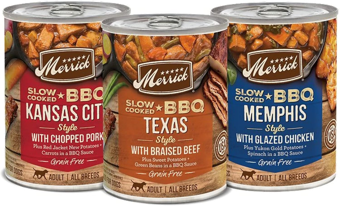 Merrick Slow-Cooked BBQ Premium Real Meat Canned Dog Food
