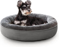 Love's cabin Round Donut Cat and Dog Cushion Bed - Cozy Nest for Small