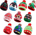 Blowata Christmas Hat Light Up Knitted Beanie - 6 Color LED Party Hat