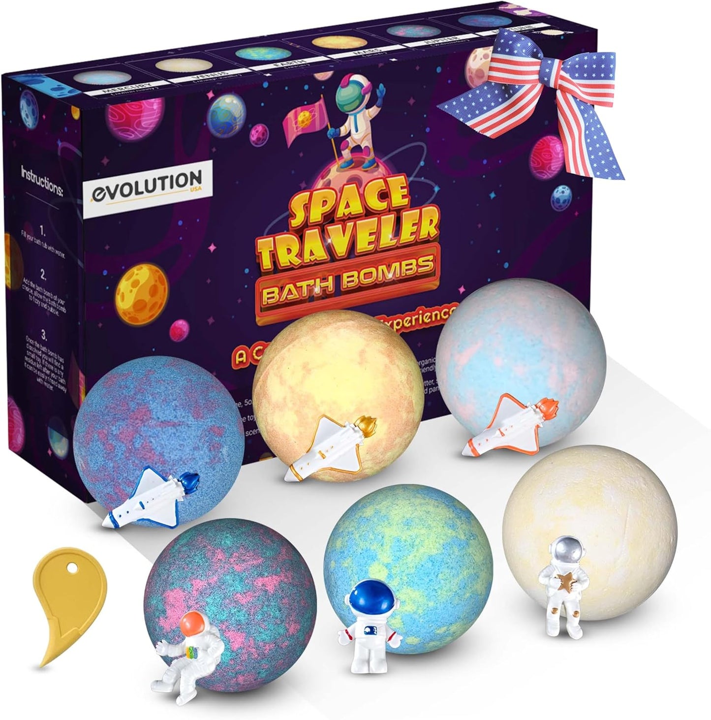 Space Bath Bombs for Kids with Hidden Toys - Cosmic Fun Gift Set