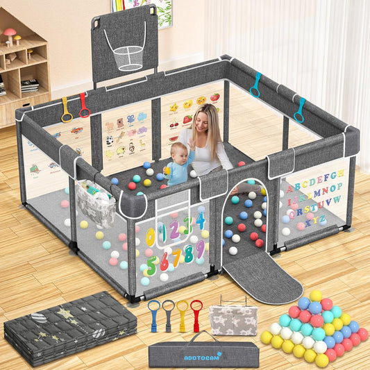 ADOTOCAM Extra Large Baby Playpen with Gate