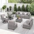 10 Pieces Patio Furniture Set with Swivel Chairs - Versatile Outdoor
