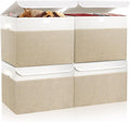 Large 22 Quart Linen Fabric Foldable Storage Bin Cube Organizer - 4