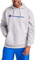 Champion Men's Fleece Script Logo Hoodie - Warm, Low-Pill Comfort