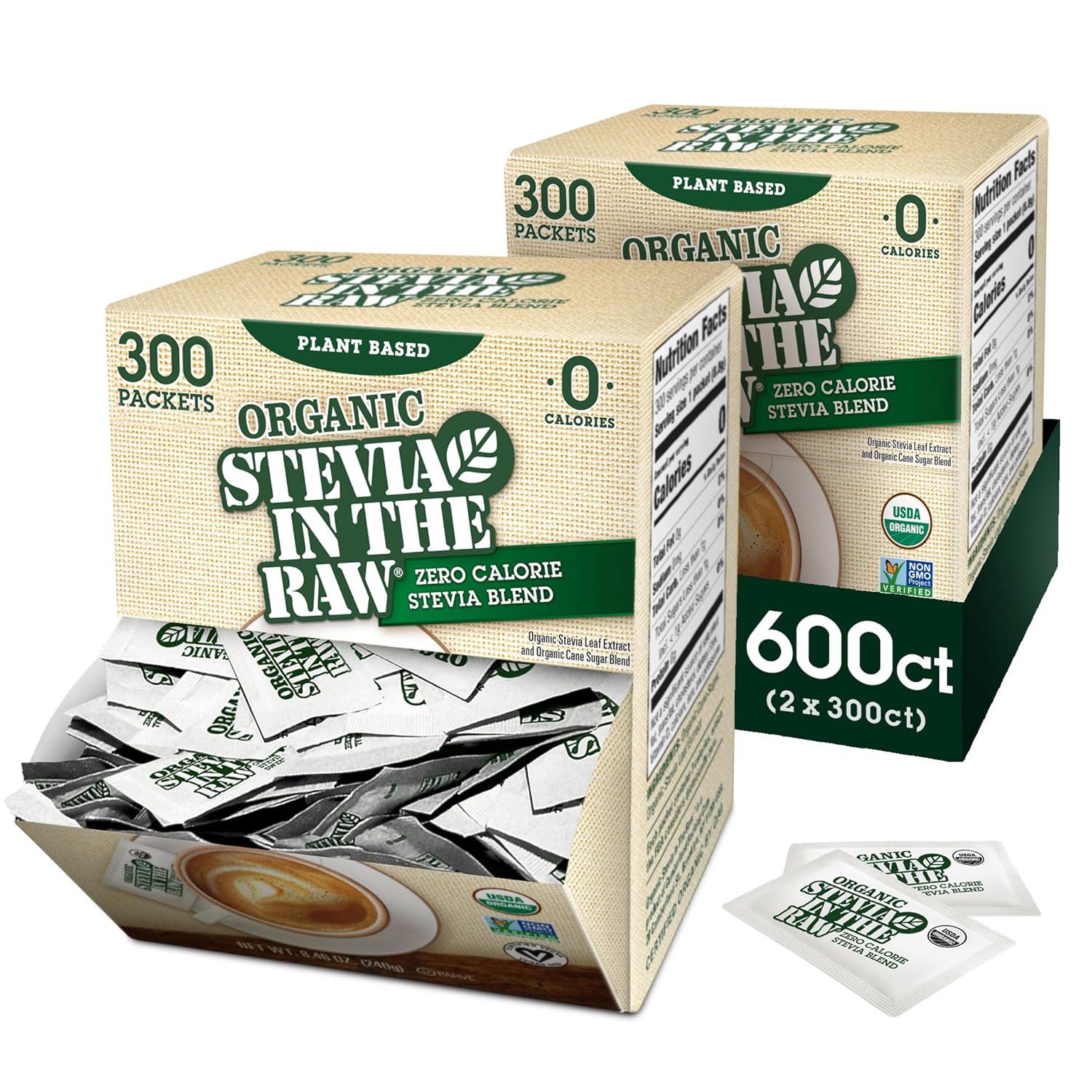 Stevia In The Raw Organic Sweetener Packets for Guilt-Free Sweetness