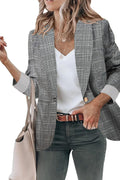 Genhoo Blazer Jackets for Women Open Front Long Sleeve - Work Casual