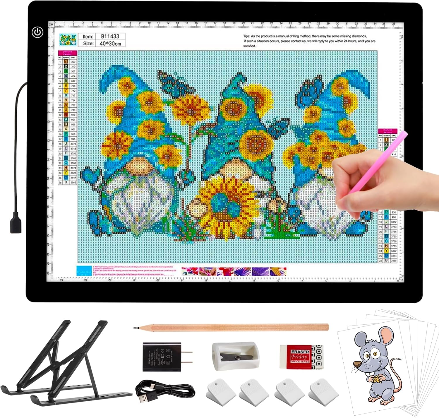A3 LED Light Box for Tracing - Super Bright Light Pad