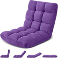 Folding Floor Gaming Chair with 14-Position Backrest - Plush 6-in Seat