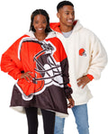 Oversized Reversible Sherpa Hoodie with NFL Team Logo for Comfort