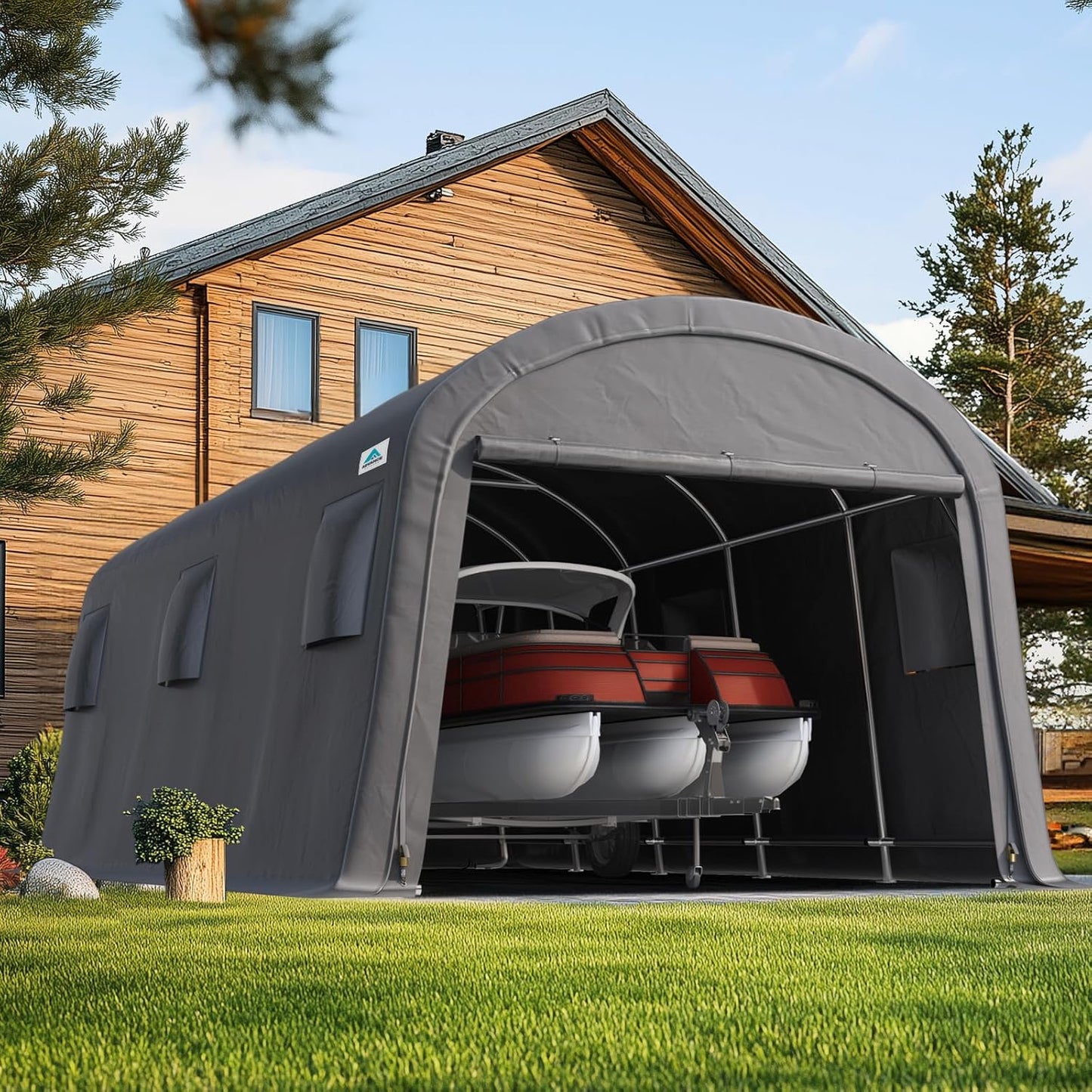 Large Space Garage Tent for Vehicle Storage with Vents and Doors