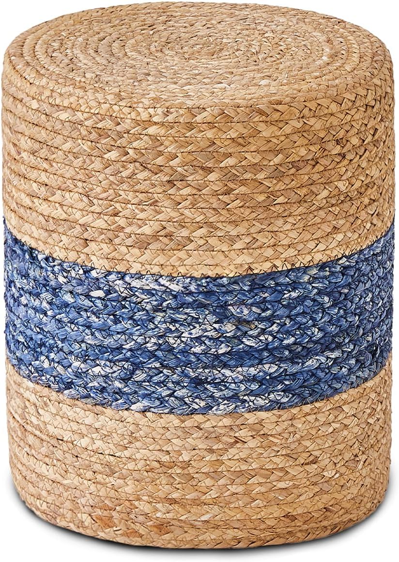 Wimarsbon Round Natural Seagrass Ottoman Foot Rest Stool for Home