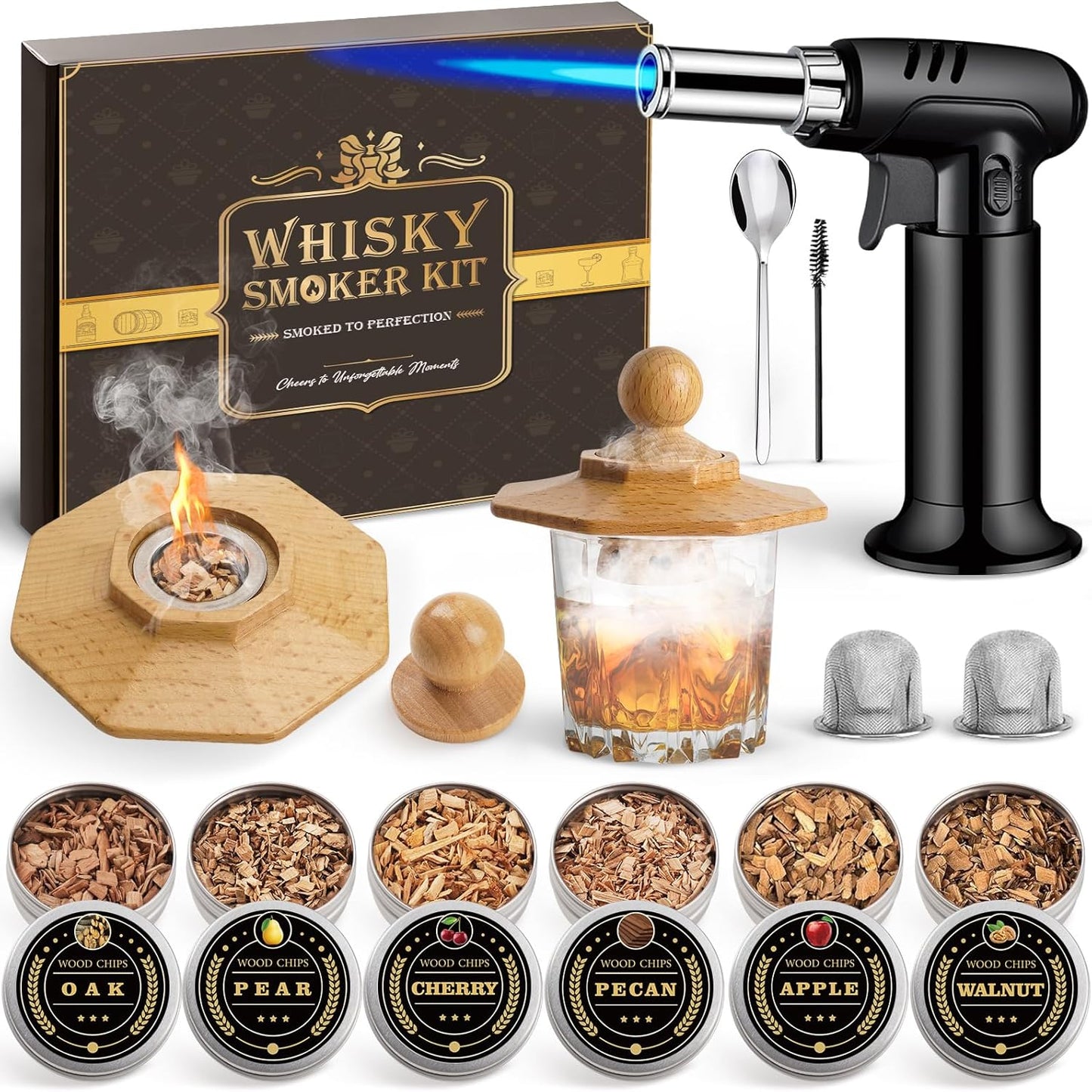 Whiskey Smoker Kit: Infuse 6 Flavors!