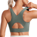 CRZ YOGA Womens Flex Sculpt Racerback Sports Bra - Medium Support soft