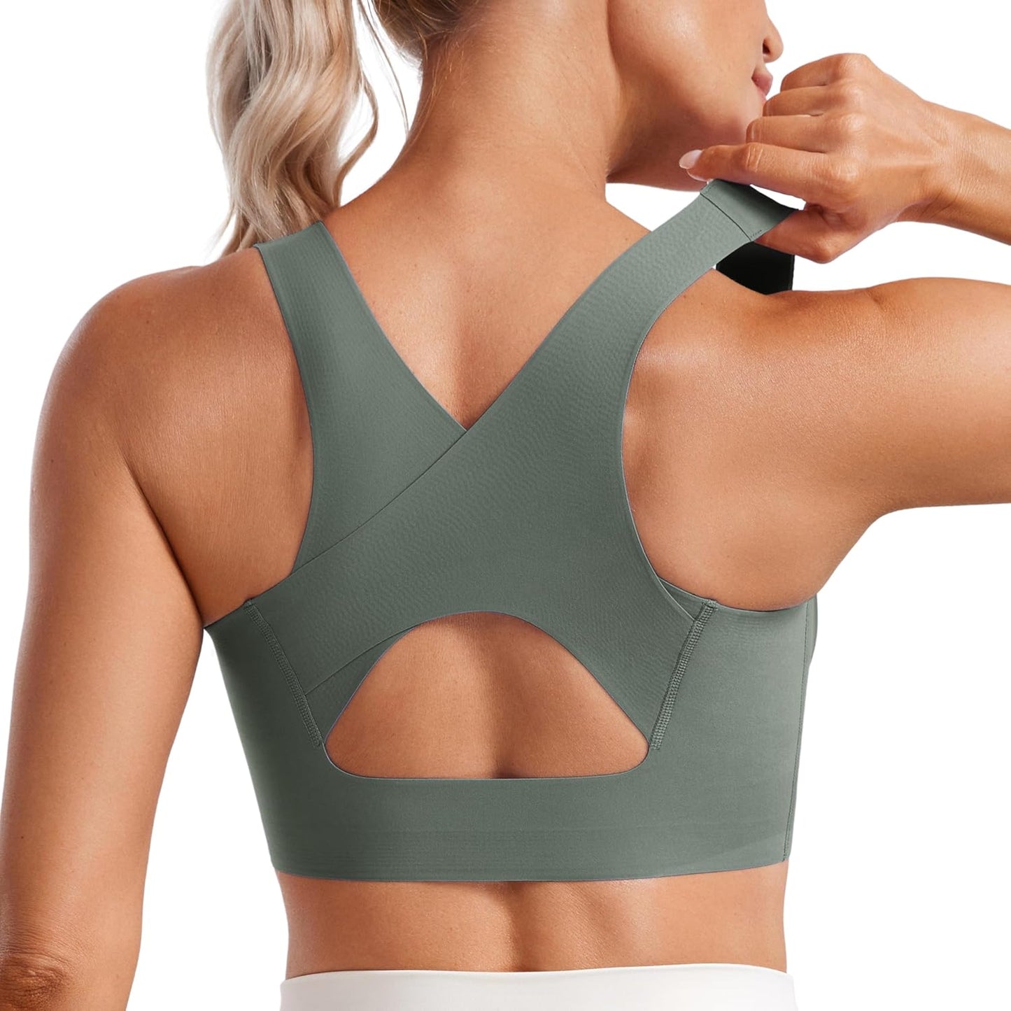 CRZ YOGA Womens Flex Sculpt Racerback Sports Bra for Comfort