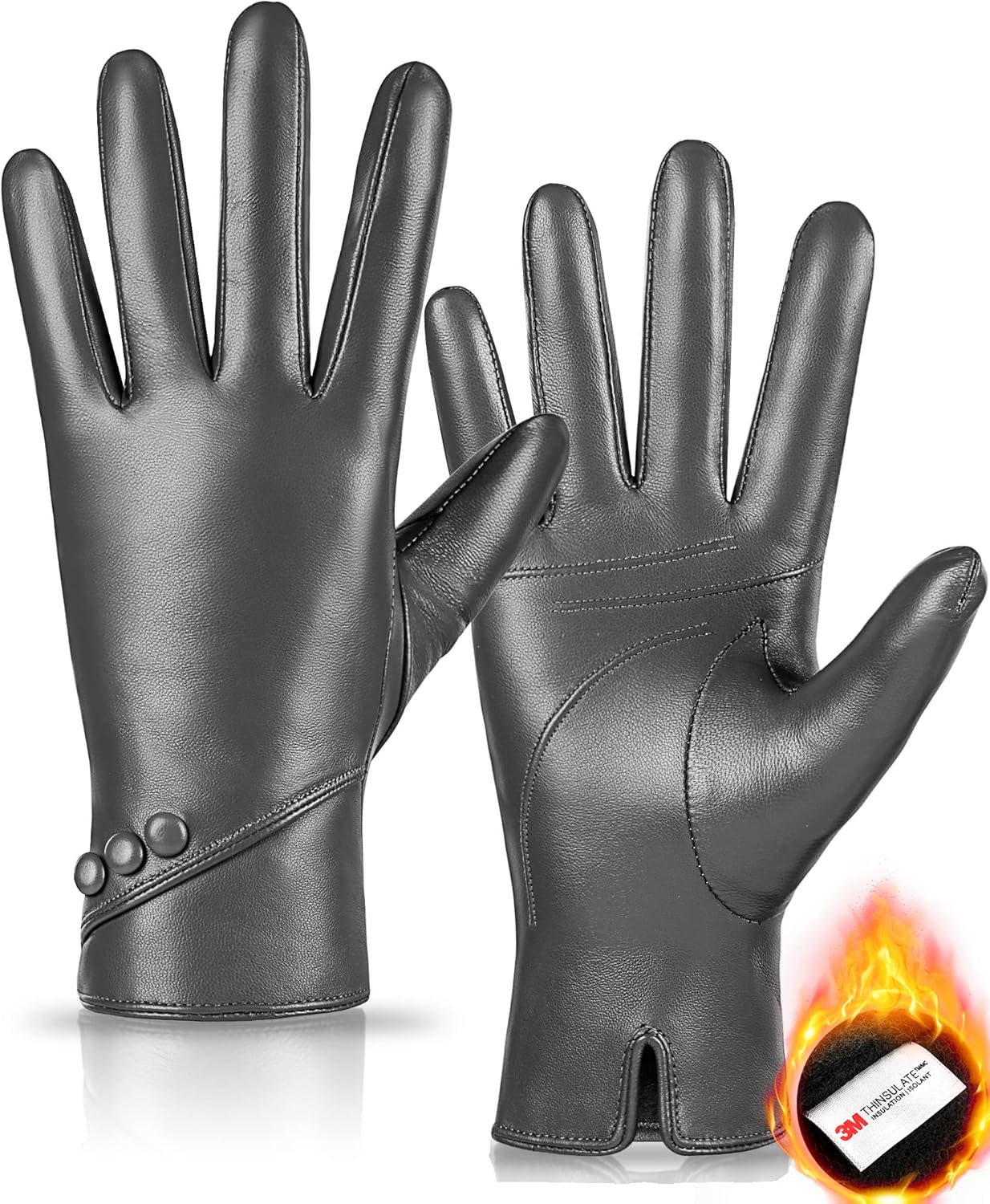 Winter Touchscreen Sheepskin Gloves for Women