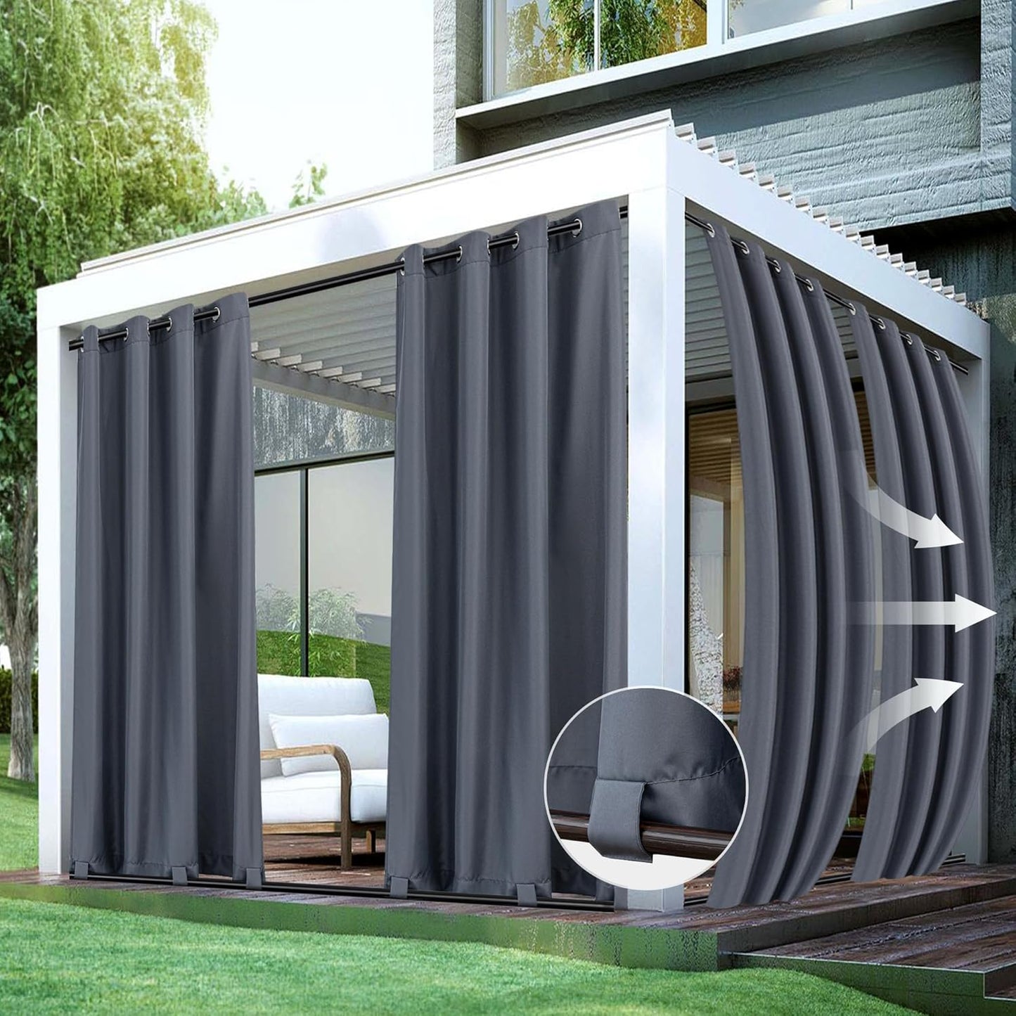 Outdoor Waterproof Patio Curtains for Privacy and Style