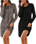 Ekouaer Women's 2 Pack Sleepshirt Dress - Soft Long (Style K6KH)