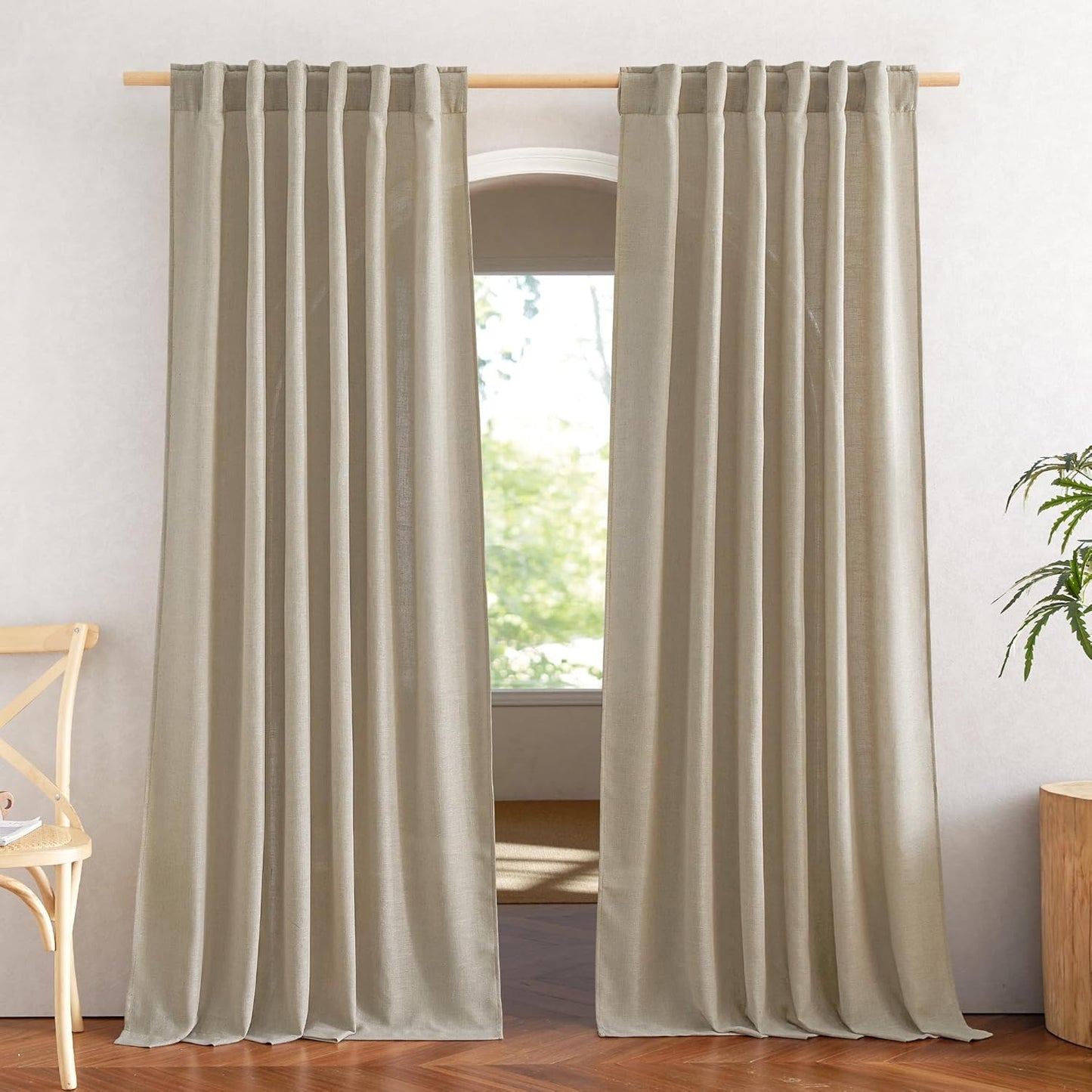 NICETOWN Taupe Curtains 84 inch Length for Elegant Privacy