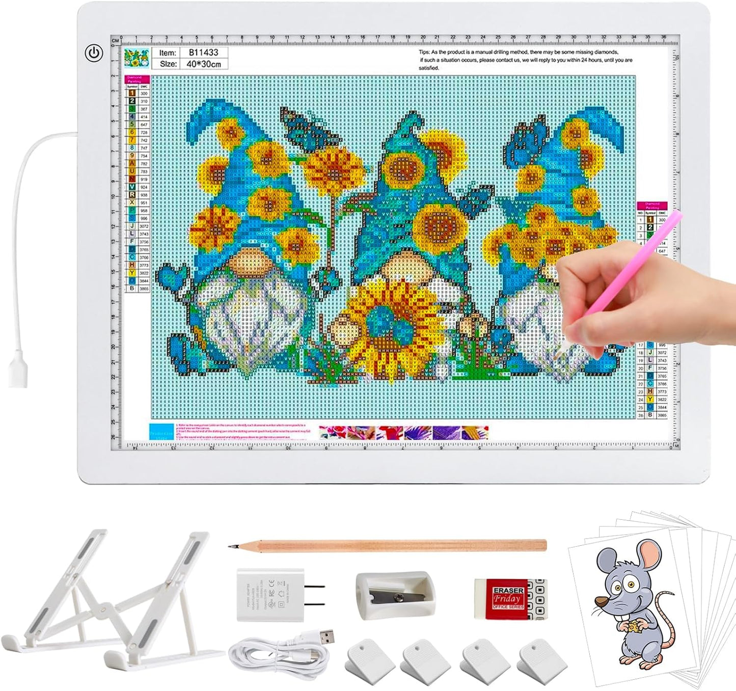 A3 LED Light Box for Tracing - Super Bright Light Pad