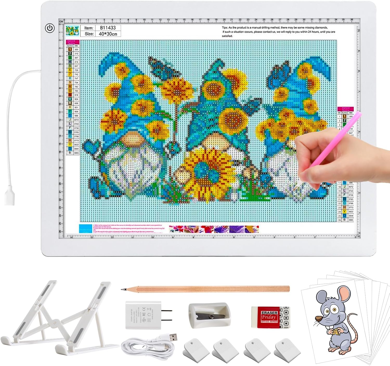 A3 LED Light Box for Tracing - Super Bright Light Pad