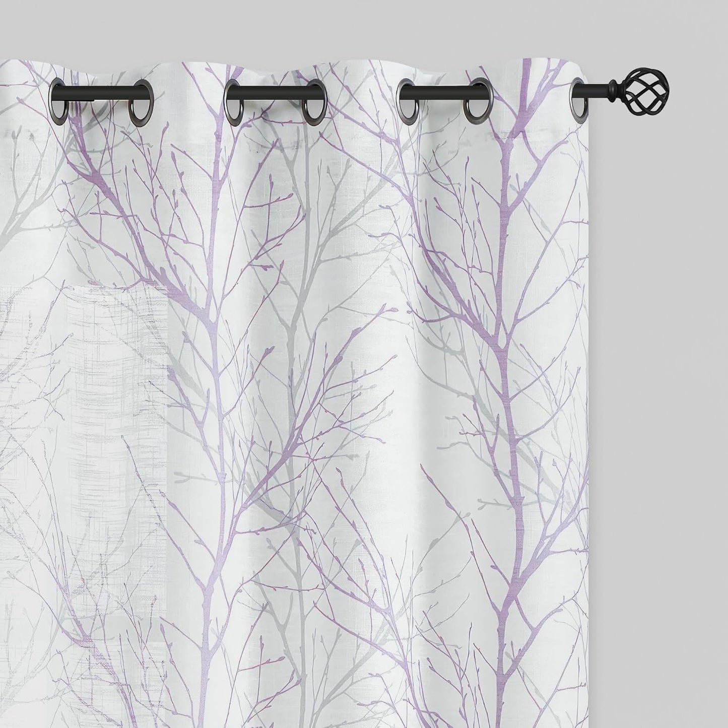 FMFUNCTEX Linen Semi Sheer Curtains for Bedroom and Living Room